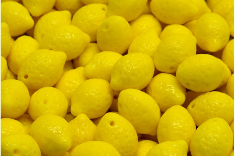 OUTLET 10 grams Lemon Beads, 10 x 14 mm, Yellow (83120), Glass, Czech Republic