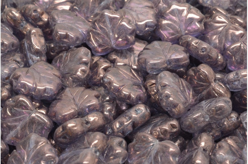 OUTLET 10 grams Maple Leaf Beads, 13 x 11 mm, Crystal Purple (00030-15726), Glass, Czech Republic