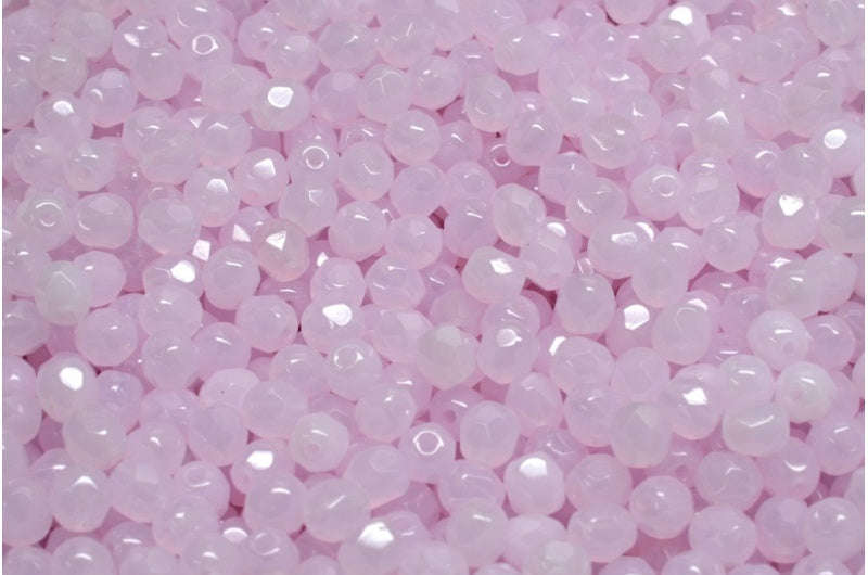 OUTLET 10 grams Faceted Fire Polished Round, Opal Pink (72200), Glass, Czech Republic