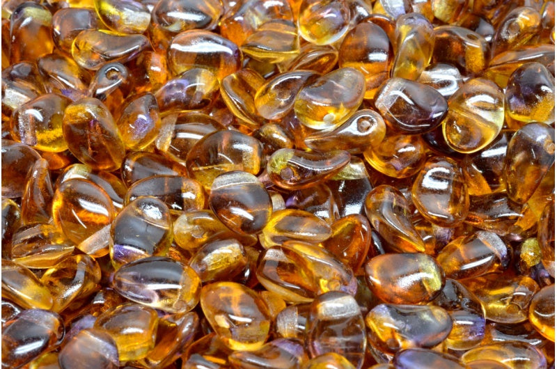 Tulip Petal Beads, Crystal 48007 (00030-48007), Glass, Czech Republic