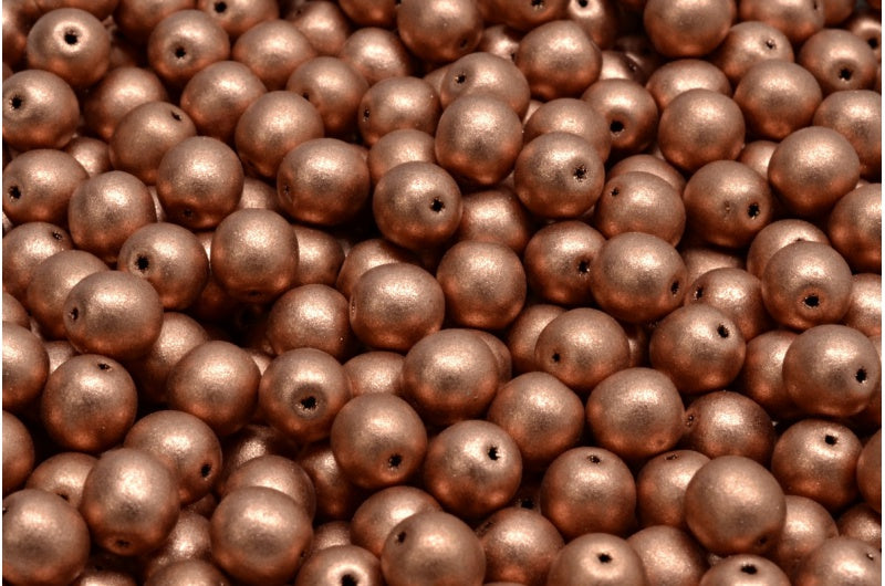 ラウンドドラックビーズ、クリスタルライトヴィンテージコッパー(00030-01770)、ガラス、チェコ共和国