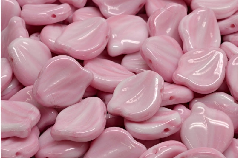 OUTLET 10 grams Peony Petal Beads, 12 x 15 mm, Pink (07724), Glass, Czech Republic