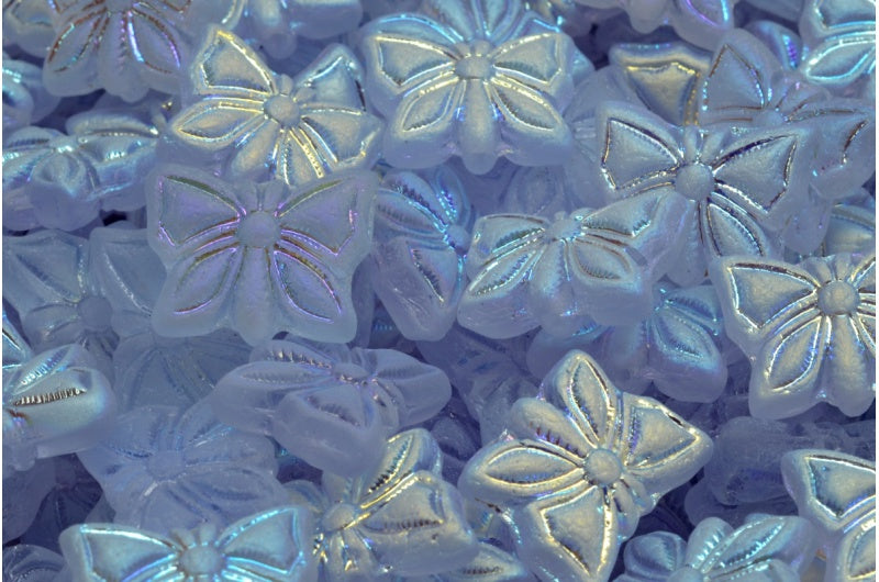 OUTLET 10 克蝴蝶珠,15 x 12 毫米,透明浅紫水晶哑光 Ab(20210-84100-28701),玻璃,捷克共和国