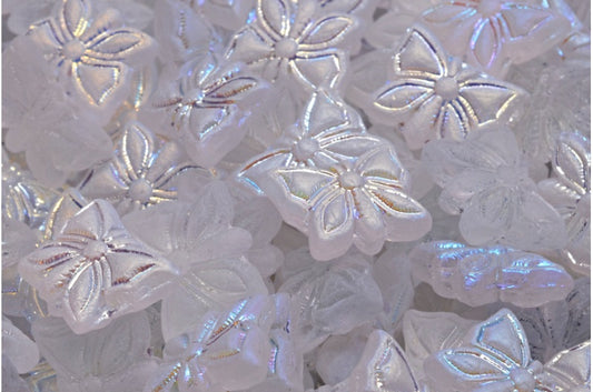 OUTLET 10 grams Butterfly Beads, 15 x 12 mm, Crystal Matte Ab (00030-84100-28701), Glass, Czech Republic