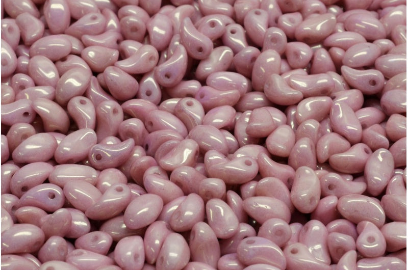 郁金香花瓣珠,白色光泽紫丁香(02010-14494),玻璃,捷克共和国