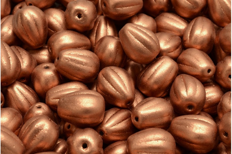 ドロップメロンビーズ、クリスタルライトヴィンテージ銅(00030-01770)、ガラス、チェコ共和国