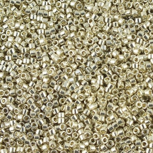 Miyuki DELICA Seed Beads Rocailles, Galvanized Silver (# DB0035), Glass, Japan