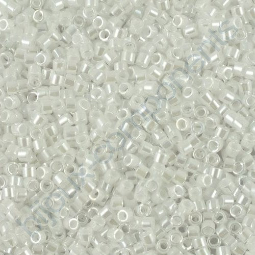 Miyuki DELICA Seed Beads Rocailles, Opaque White Luster (# DB0201), Glass, Japan