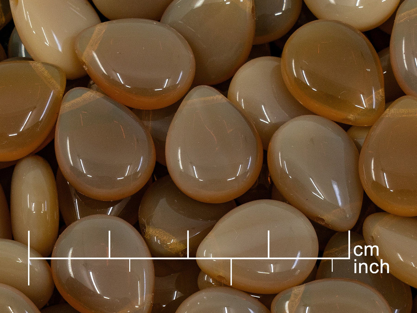 OUTLET 10 grams Flat Teardrop Beads, 12 x 16 mm, Opal Orange (11000), Glass, Czech Republic