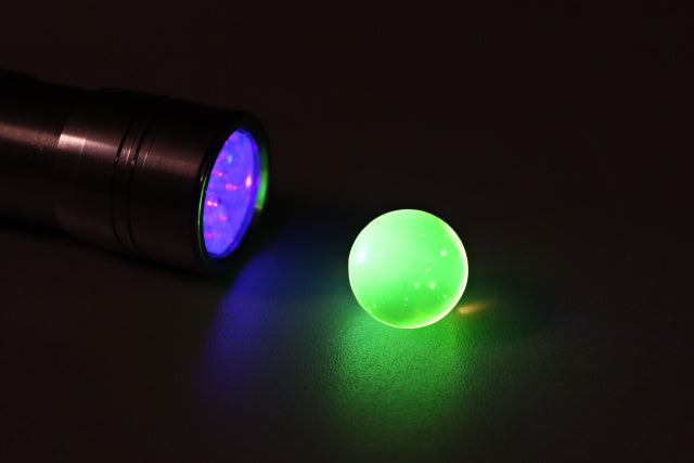 1 pc Uranium Round Glass Sphere Marble without Hole (16mm / 20mm / 25 mm), Glass, Czech Republic