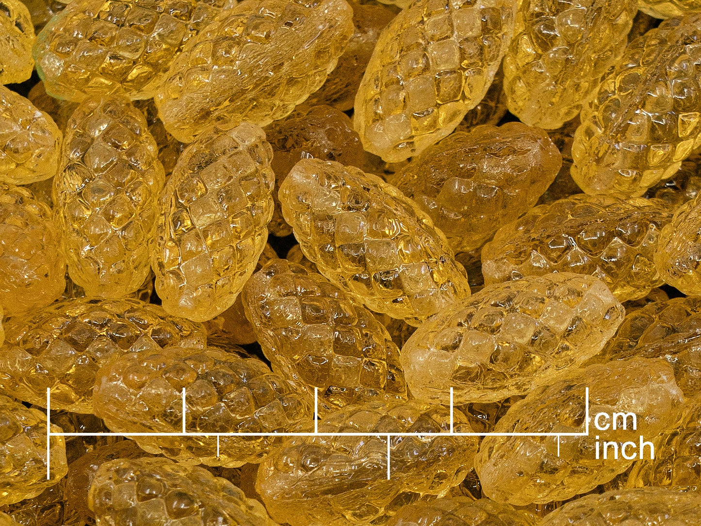 OUTLET 10 克椭圆形菠萝珠,16 x 9 毫米,托帕石黄色透明(10010),玻璃,捷克共和国