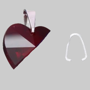 Pendant Snap on Bail without Loop, approx. 7x5 mm, Sterling Silver 925