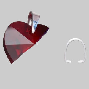 Pendant Snap on Bail without Loop, approx. 8x7 mm, Sterling Silver 925