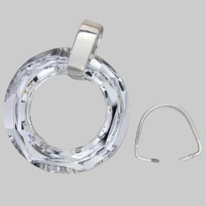 Pendant Snap on Bail without Loop, approx. 15x4 mm, Sterling Silver 925