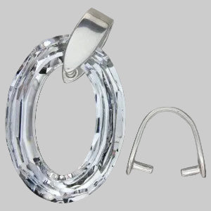 Pendant Snap on Bail without Loop, approx. 15x5 mm, Sterling Silver 925