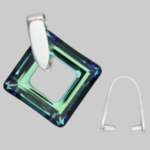 Pendant Snap on Bail without Loop, approx. 16x4.5 mm, Sterling Silver 925