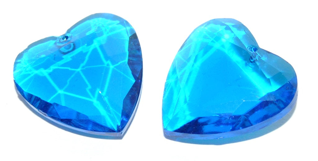 OUTLET 5 grams Pressed Beads, 25 x 25 mm, Dark Aquamarine (DARK-AQUAMARINE), Glass, Czech Republic