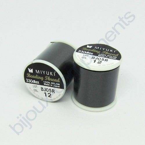 Miyuki Nylon Beading Thread, Black (12), Glass, Japan