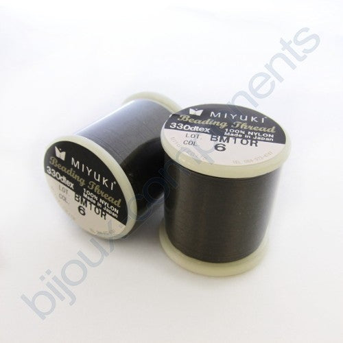 Miyuki 尼龙串珠线,棕色 (6),玻璃,日本