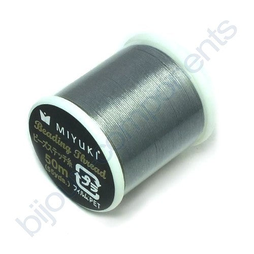 Miyuki Nylon Beading Thread, Medium Gray (21), Glass, Japan