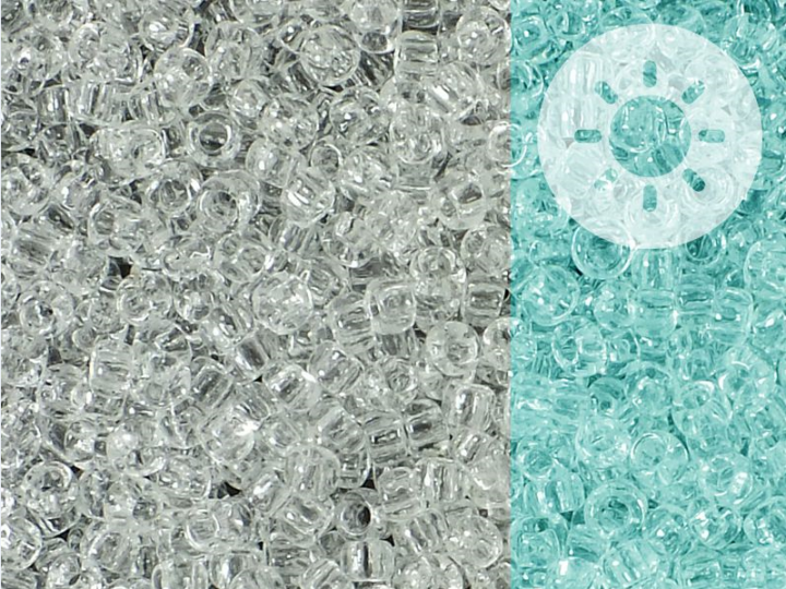 TOHO ラウンドシードビーズ ロカイユ 暗闇で光る クリスタルブルースプラッシュ () ガラス製 日本製