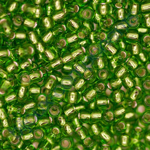 TOHO ラウンドシードビーズ ロカイユ シルバーライン ペリドット (#27) ガラス製 日本製