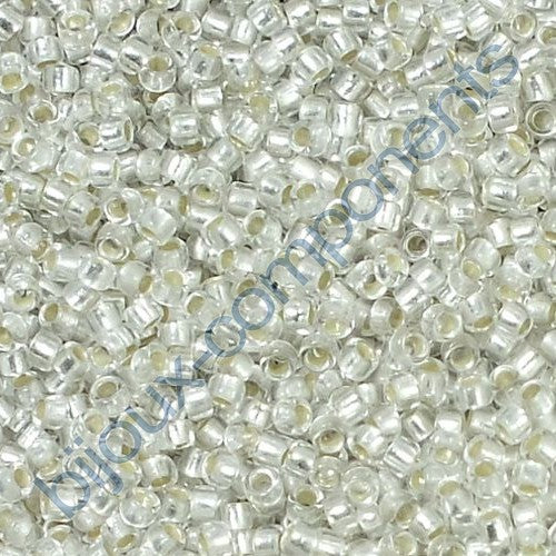 TOHO Round Glass Seed Beads, Silver-Lined Frosted Crystal (#SFC), Glass, Japan