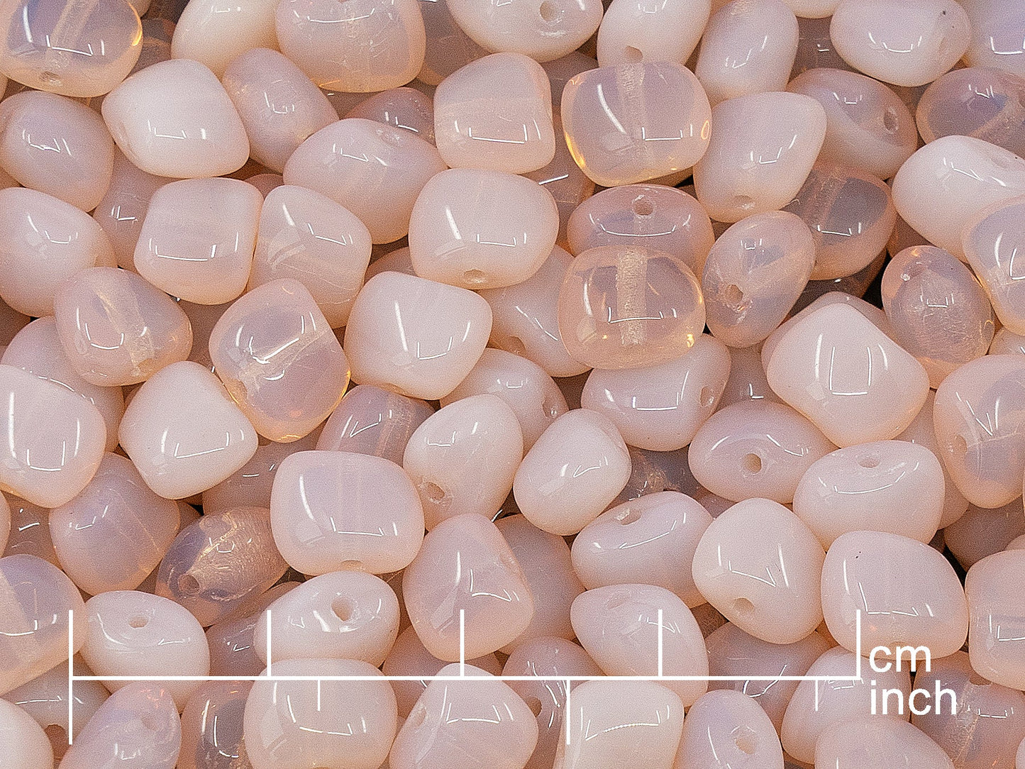 OUTLET 10 克压制珠,6 x 8 毫米,蛋白石粉红 (71100),玻璃,捷克共和国