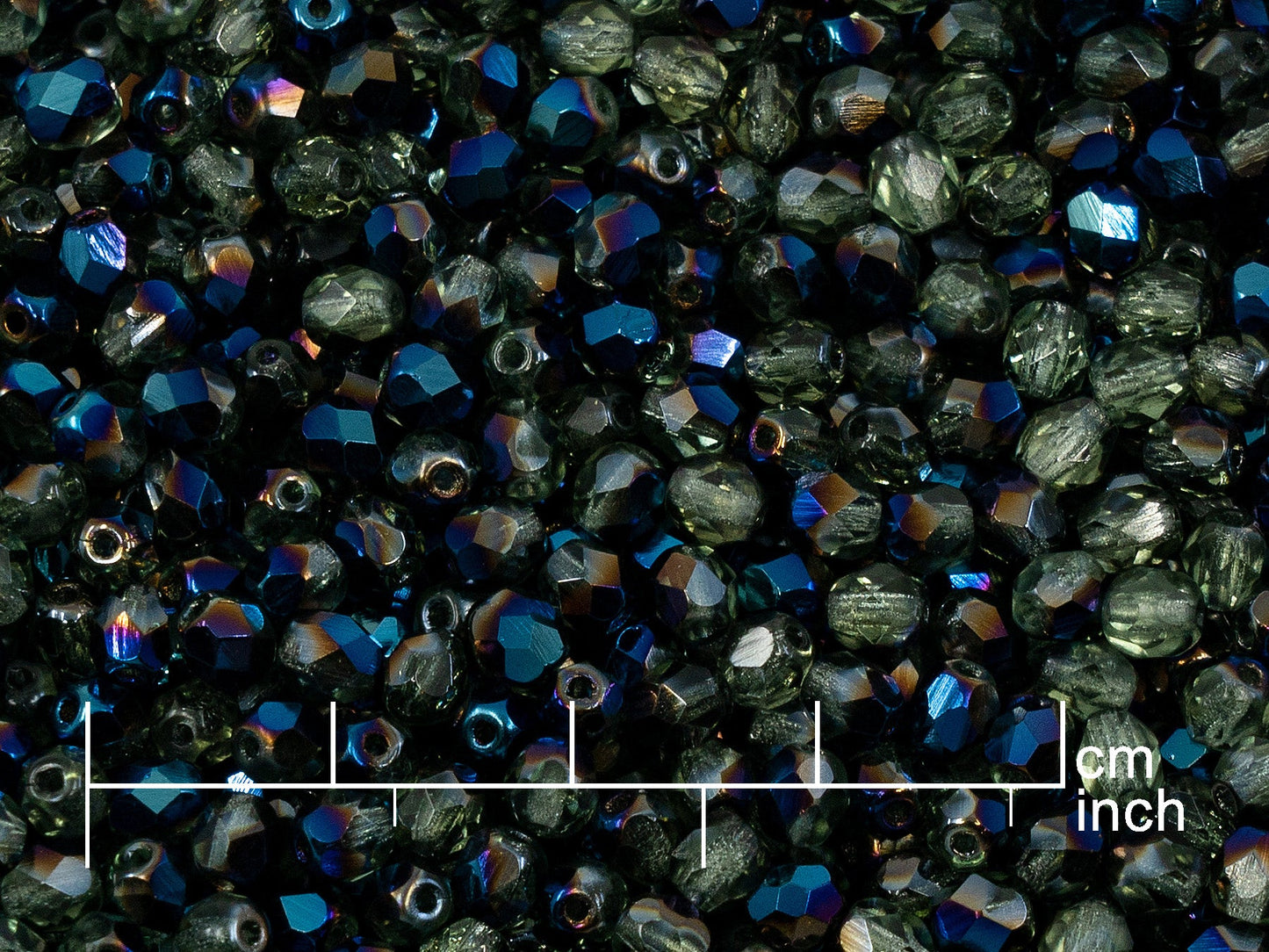 アウトレット 10グラム ファセットラウンドファイアポリッシュビーズ、50310 22201 (50310-22201)、ガラス、チェコ共和国