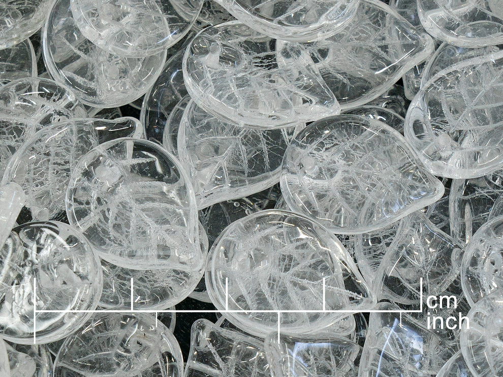 OUTLET 10 grams Apple Leaf Beads, 18 x 13 mm, Crystal (00030), Glass, Czech Republic