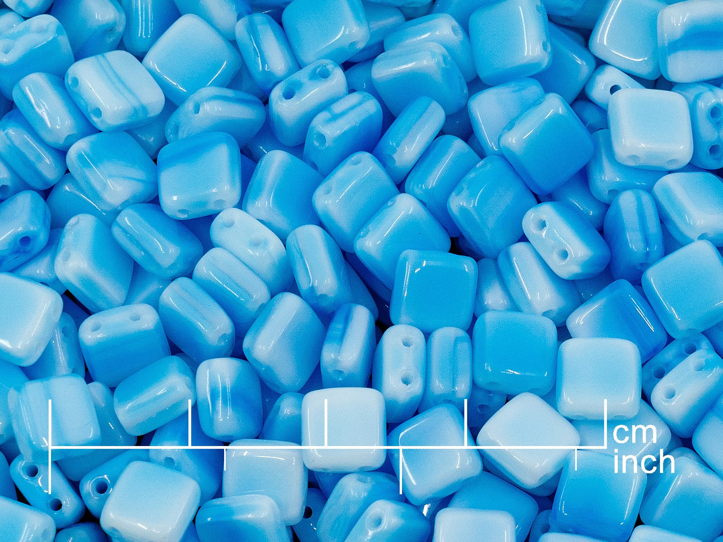 OUTLET 250g 2-Holes Pressed Tile Beads, 6 mm, 7624 (111-30516-06x06-07624)