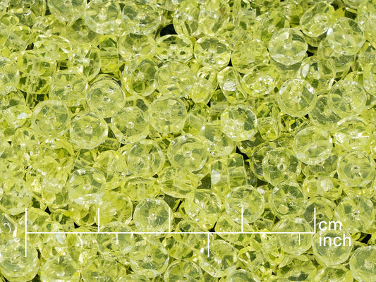 アウトレット 10グラム ロンデルファセットビーズ、3 x 6 mm、透明イエロー(80130)、ガラス、チェコ共和国