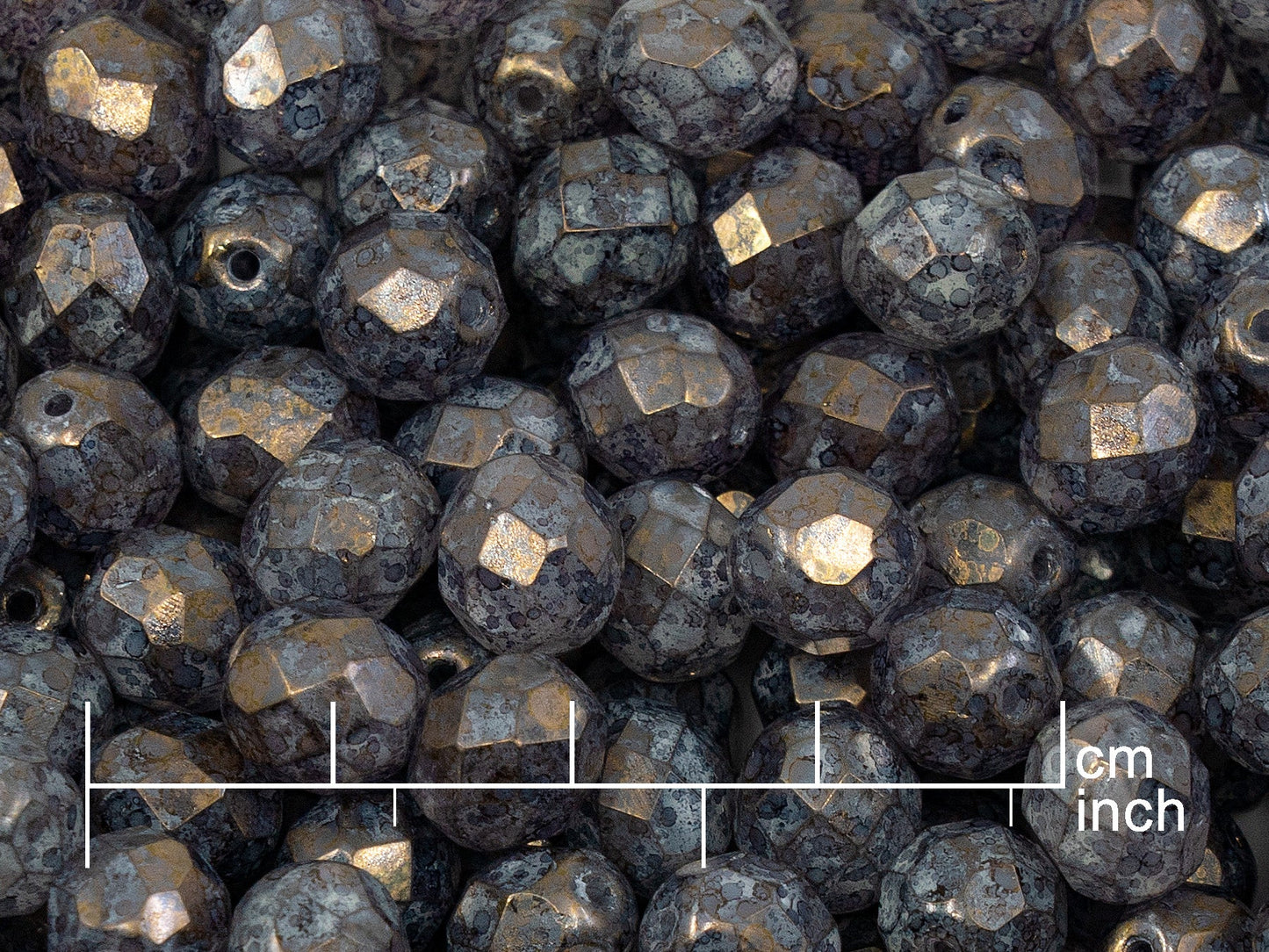 出口 10 克刻面圆形火抛光珠,水晶 64496 (00030-64496),玻璃,捷克共和国