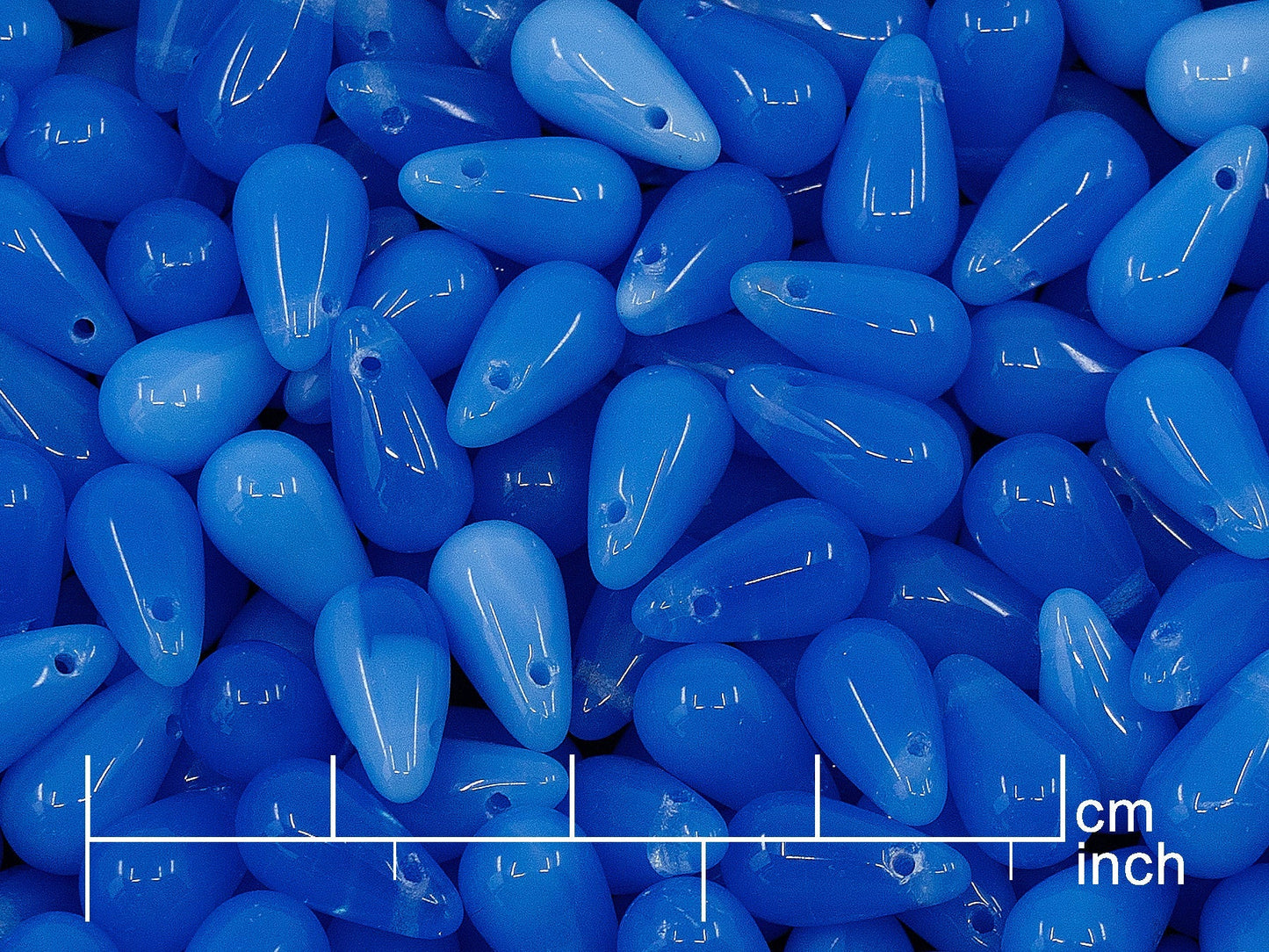 OUTLET 10克水滴珠,6 x 11毫米,蛋白石蓝 (31010),玻璃,捷克共和国