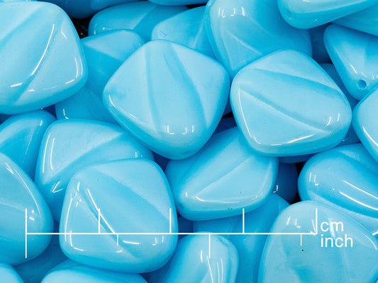 OUTLET 10 grams Skate Fish Beads, 17 x 18 mm, Silky Blue (64000), Glass, Czech Republic
