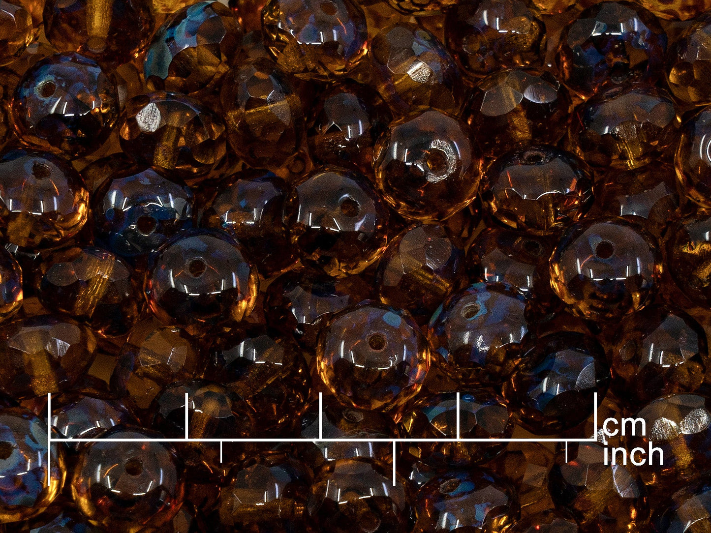 OUTLET 10 grams Faceted Rondelle Fire Polished Beads, 9 x 9 mm, Transparent Orange Travertin (10060-86800), Glass, Czech Republic