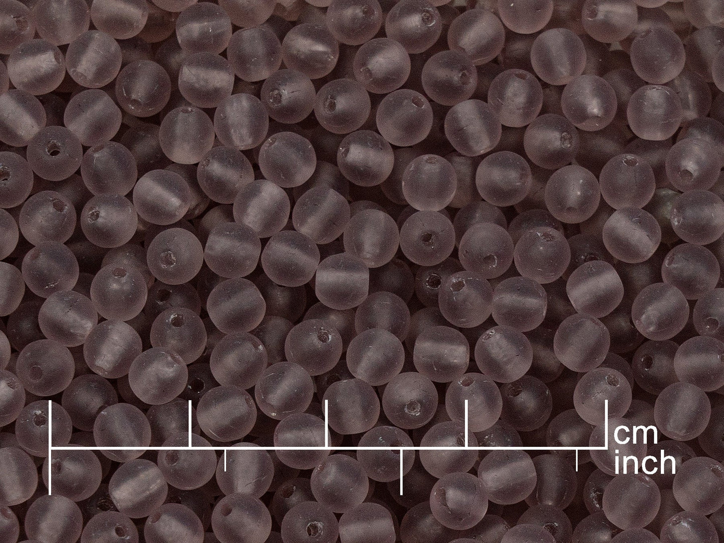 アウトレット 250g ラウンドドラックビーズ、4mm、透明ライトアメジストマット (111-19001-04x04-20040-84110)