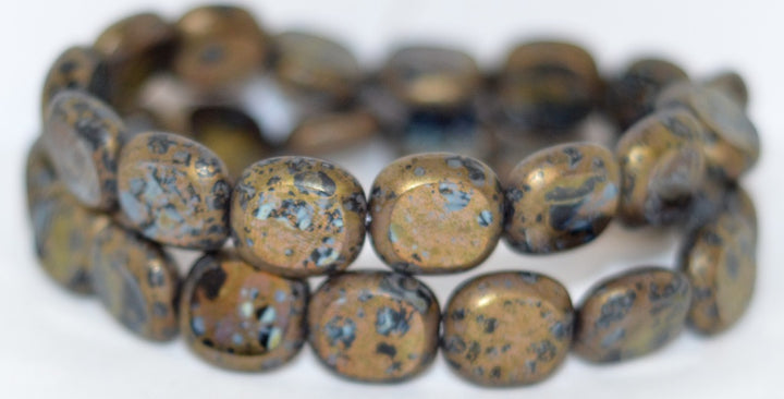 Table Cut Round Candy Beads, Black Matte Senegal Violet (23980-84100-15695), Glass, Czech Republic