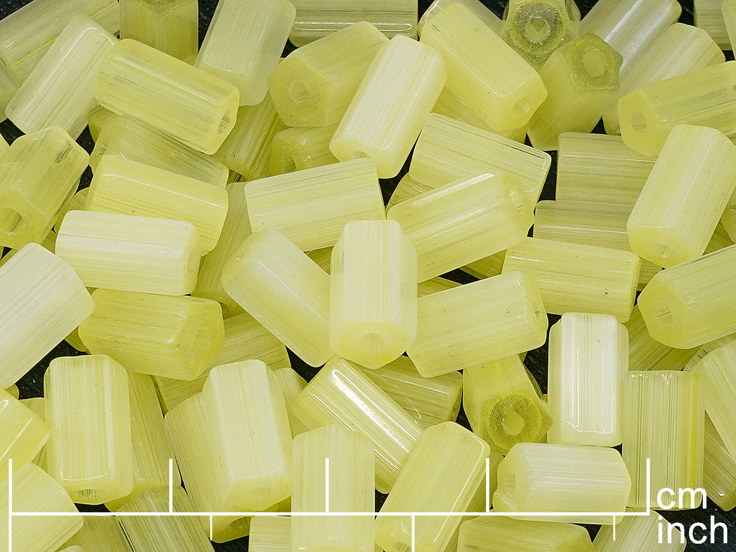 OUTLET 10 grams Atlas Satin Vintage Beads, other x mm, Yellow (yellow), Glass, Czech Republic