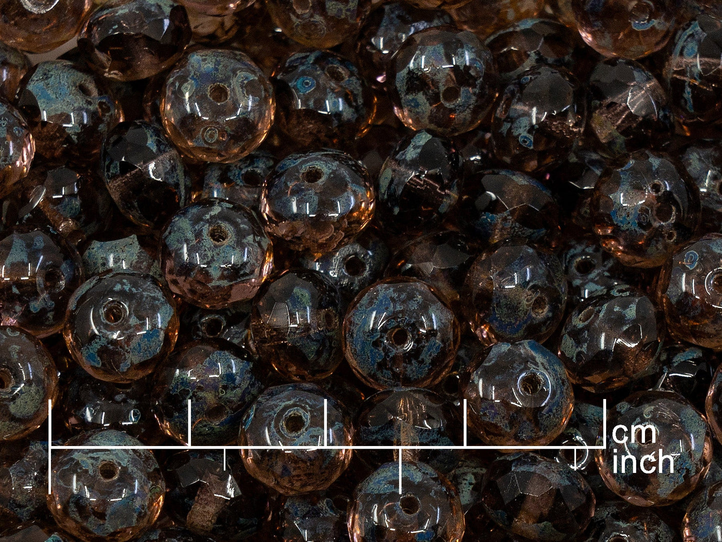 OUTLET 10 grams Faceted Rondelle Fire Polished Beads, 7 x 9 mm, Transparent Light Amethyst Travertin (20050-86800), Glass, Czech Republic