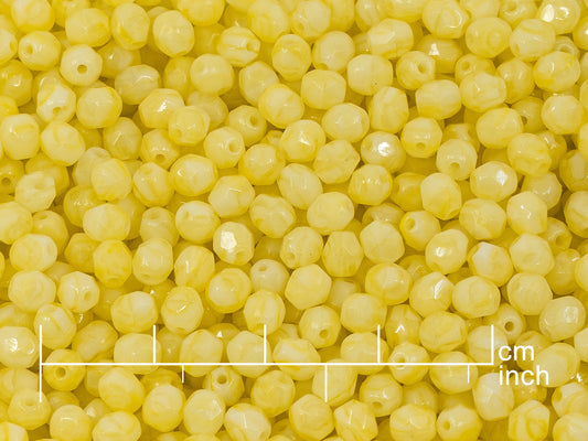 OUTLET 10 grams Faceted Round Fire Polished Beads, 4 x 4 mm, 85010 (85010), Glass, Czech Republic