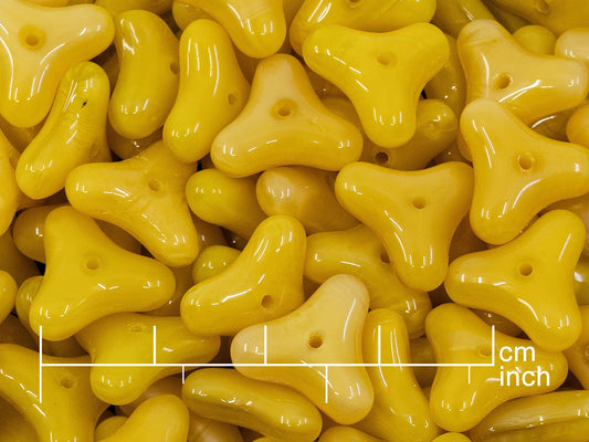 OUTLET 10 grams Pressed Beads, 14 x 14 mm, Silk Yellow Pearl (84030), Glass, Japan