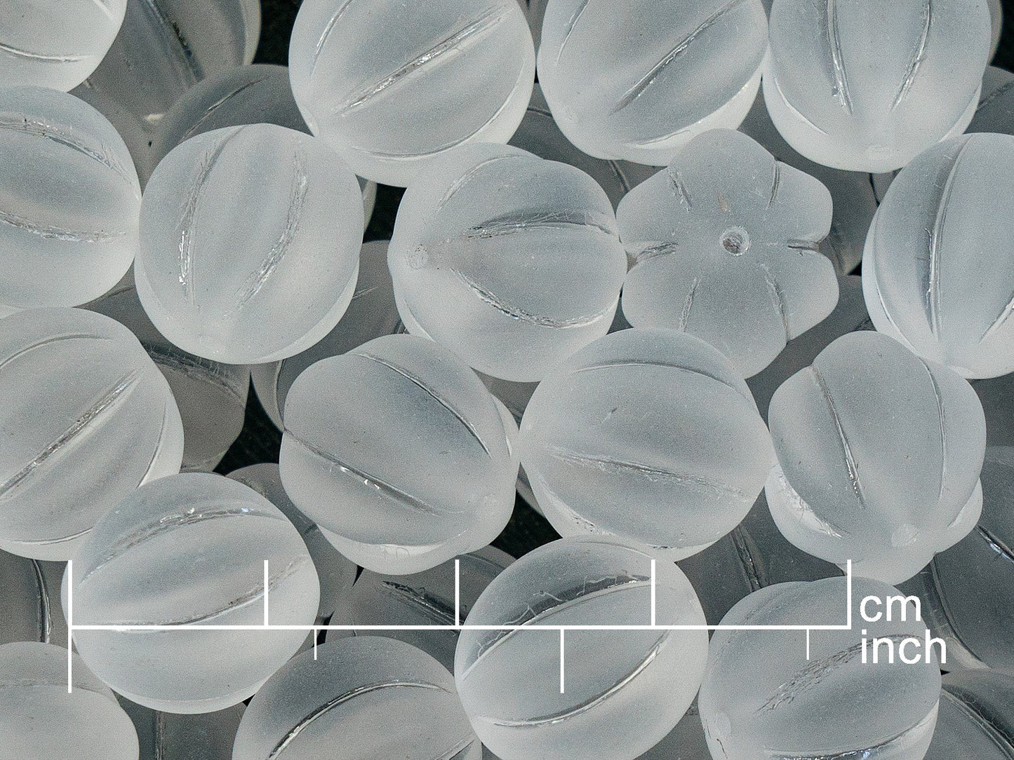 アウトレット 250g メロンビーズ、14mm、クリスタルマット (111-19201-14x14-00030-84110)