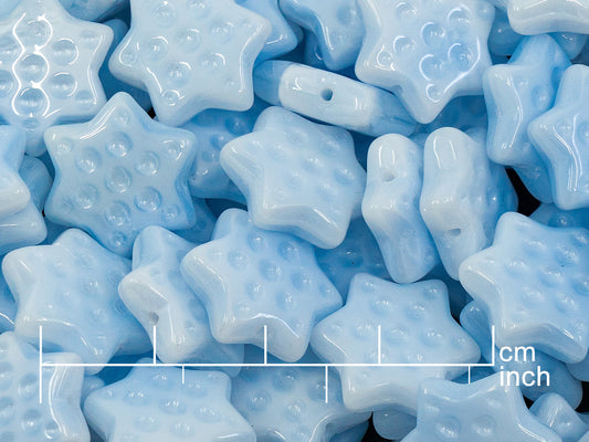 OUTLET 10 grams Pressed Beads Star with Dot, 64010-1 (64010), Glass, Czech Republic