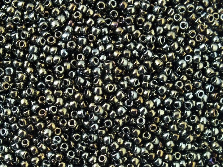 TOHO Round Seed Beads Rocailles, Metallic Iris Brown (# 83), Glass, Japan