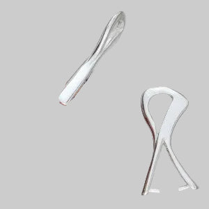 Pendant Pinch Bail with Loop, approx. 19x2 mm, Sterling Silver 925