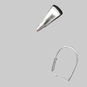 Pendant Snap on Bail without Loop, approx. 12x4.7 mm, Sterling Silver 925