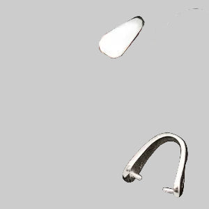 Pendant Snap on Bail without Loop, approx. 19.6x7.3 mm, Sterling Silver 925