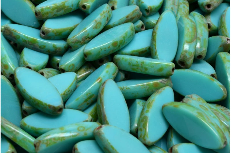 テーブルカット シップフラットビーズ、ターコイズステインストロング(63130-86805)、ガラス、チェコ共和国