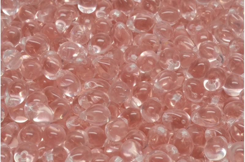 ドロップビーズ、透明ピンク(70120)、ガラス、チェコ共和国